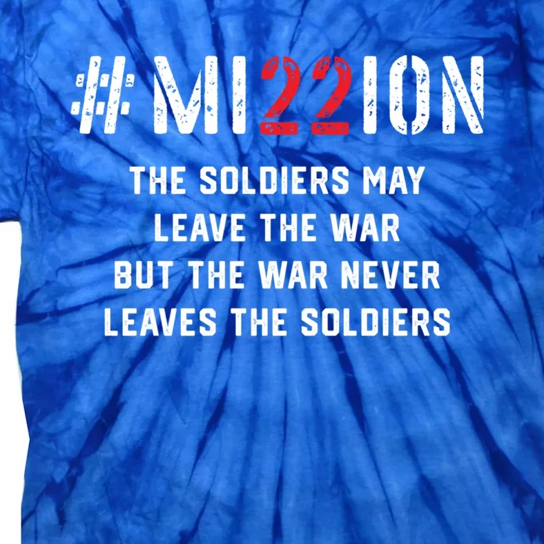 Mission Save 22 A Day Veteran Lives Suicide Awareness Ptsd Cute Gift Tie-Dye T-Shirt