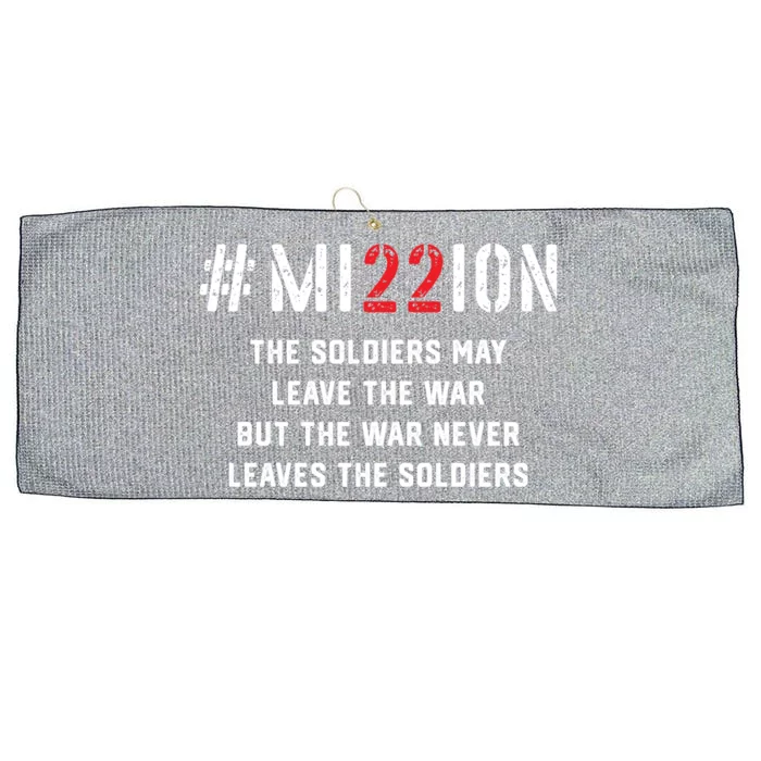 Mission Save 22 A Day Veteran Lives Suicide Awareness Ptsd Cute Gift Large Microfiber Waffle Golf Towel