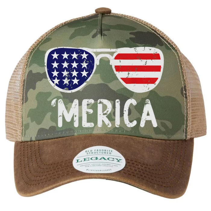 Merica Sunglasses 4th Of July Usa Legacy Tie Dye Trucker Hat