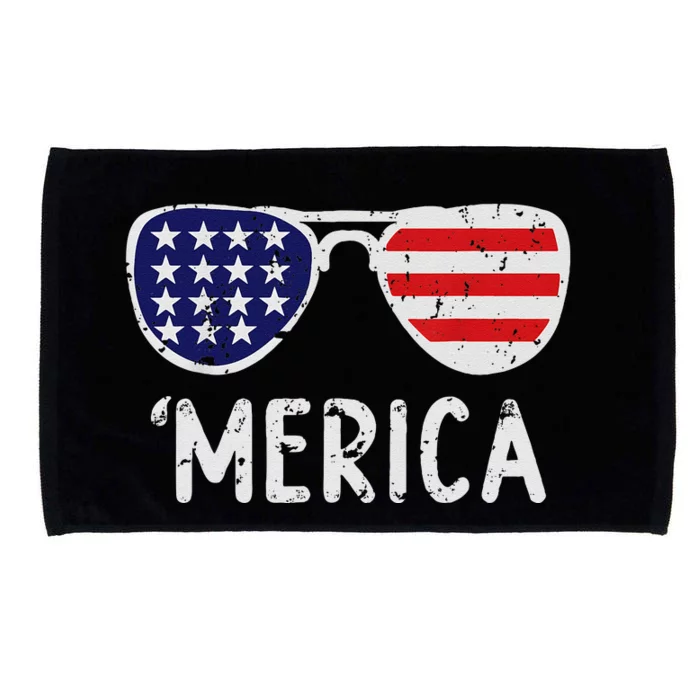 Merica Sunglasses 4th Of July Usa Microfiber Hand Towel