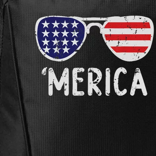 Merica Sunglasses 4th Of July Usa Pride City Backpack