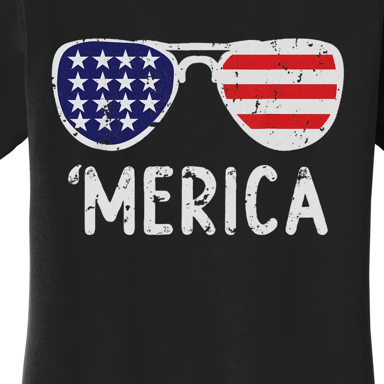 Merica Sunglasses 4th Of July Usa Pride Women's T-Shirt