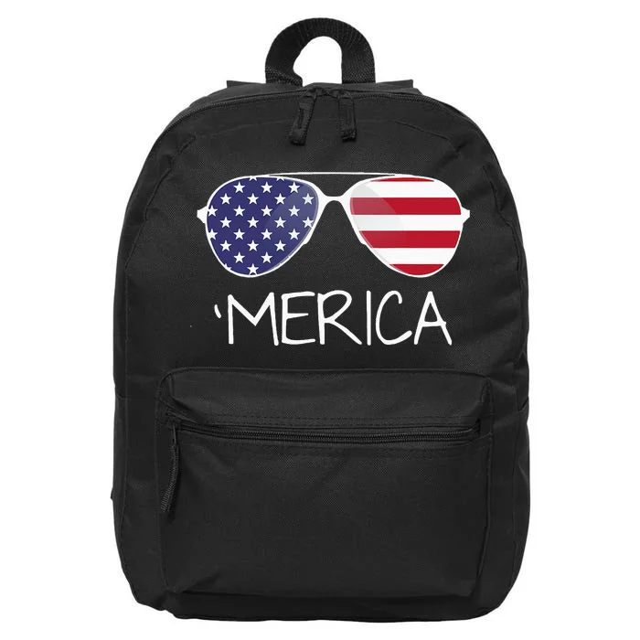 Merica Sunglasses 4th Of July USA Flag 16 in Basic Backpack