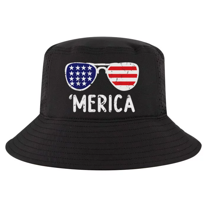 Merica Sunglasses 4th Of July Boy Girl Kids Men USA Cool Comfort Performance Bucket Hat