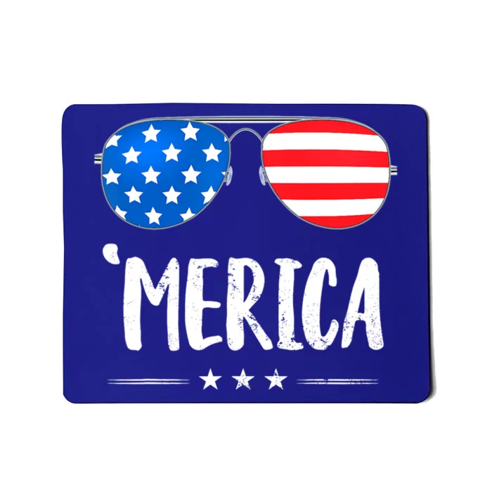 Merica Sunglasses 4th Of July Usa Flag Patriotic Gift Mousepad