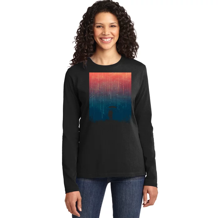 Meteor Shower Ladies Long Sleeve Shirt