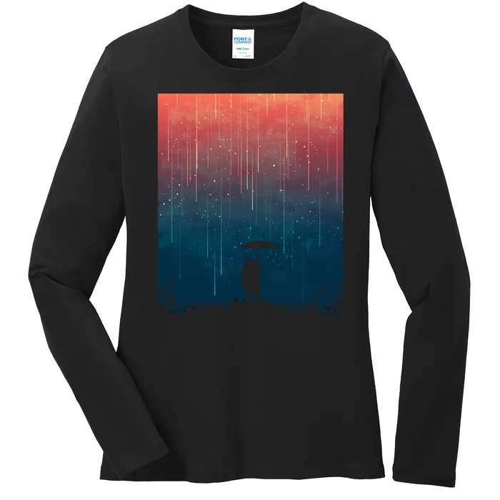 Meteor Shower Ladies Long Sleeve Shirt