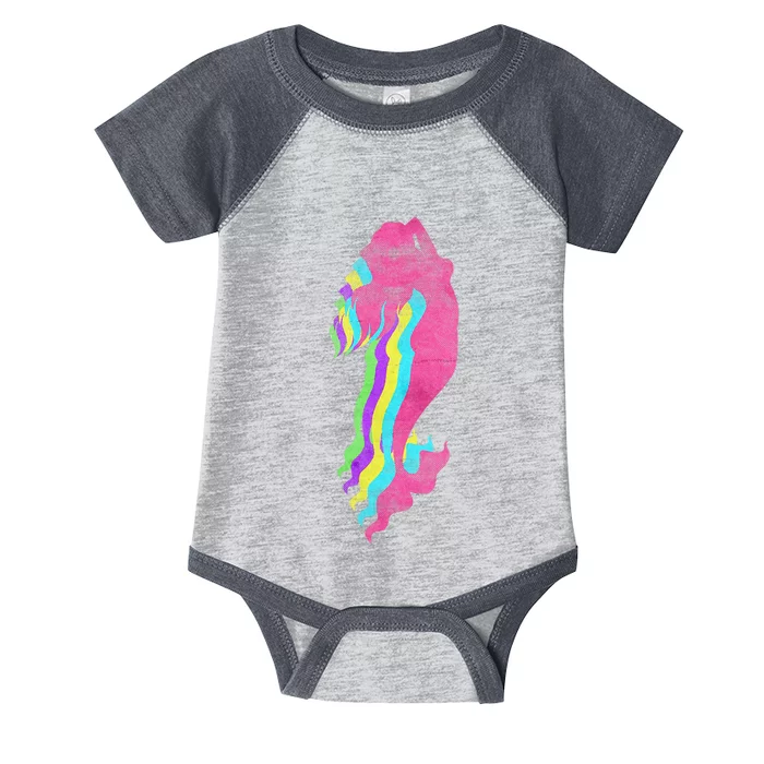 Mermaid Swimming. 80s. Colors. 1980s. Infant Baby Jersey Bodysuit