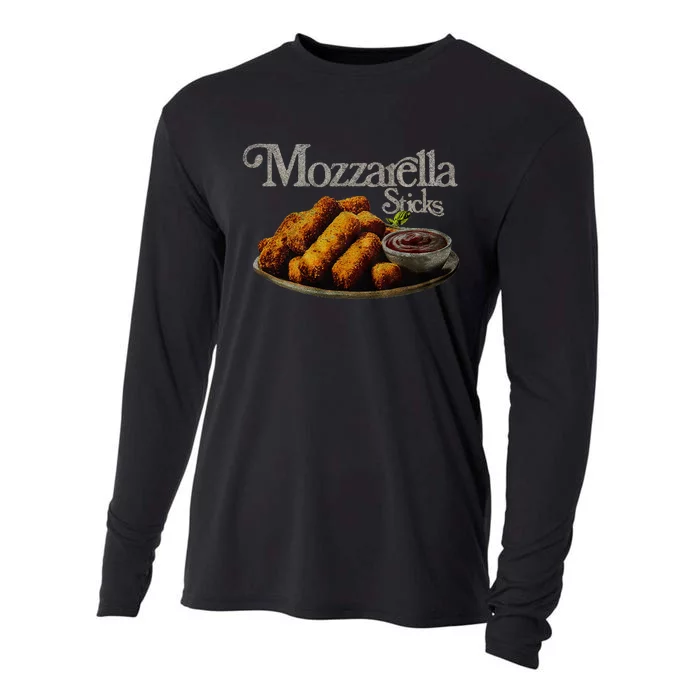 Mozzarella Sticks 90S  Mozzarella Stick Lover Bread Cooling Performance Long Sleeve Crew