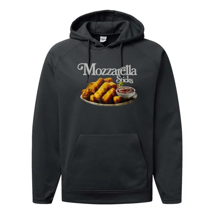 Mozzarella Sticks 90S Mozzarella Stick Lover Bread Performance Fleece Hoodie