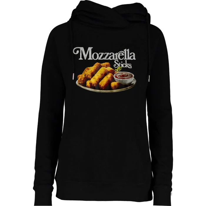 Mozzarella Sticks 90S Mozzarella Stick Lover Bread Womens Funnel Neck Pullover Hood