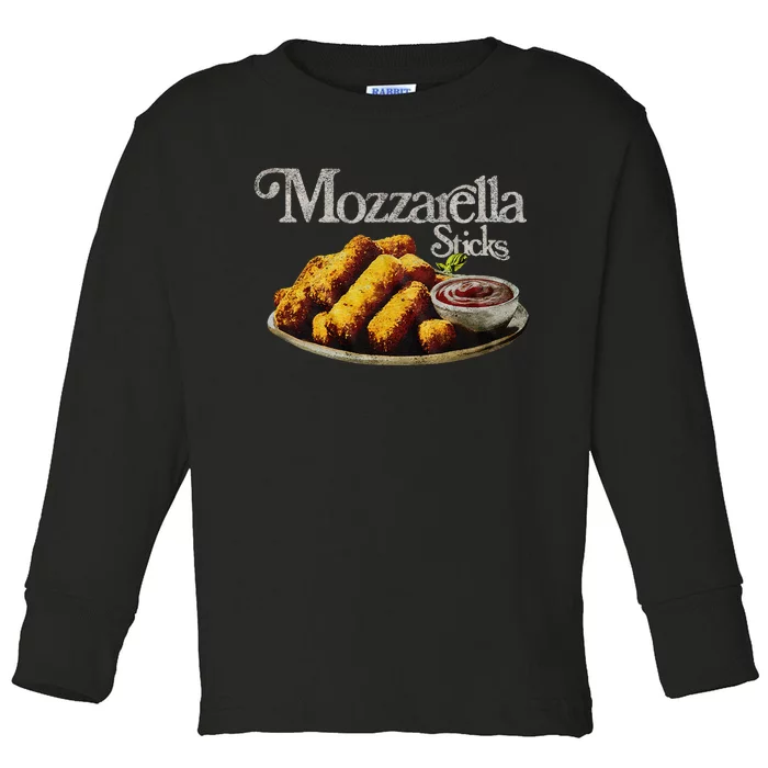 Mozzarella Sticks 90S Mozzarella Stick Lover Bread Toddler Long Sleeve Shirt