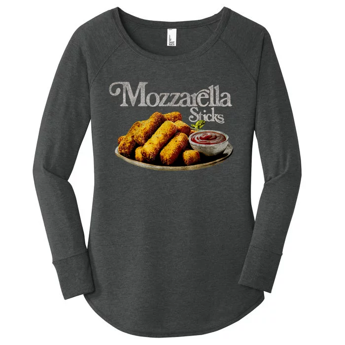 Mozzarella Sticks 90s Mozzarella Stick Lover Bread Women's Perfect Tri Tunic Long Sleeve Shirt