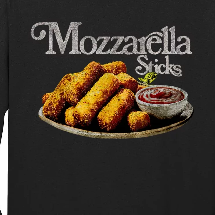 Mozzarella Sticks 90s Mozzarella Stick Lover Bread Tall Long Sleeve T-Shirt