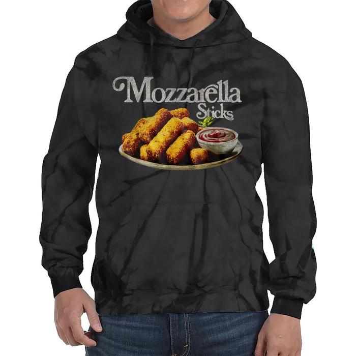 Mozzarella Sticks 90s Mozzarella Stick Lover Bread Tie Dye Hoodie