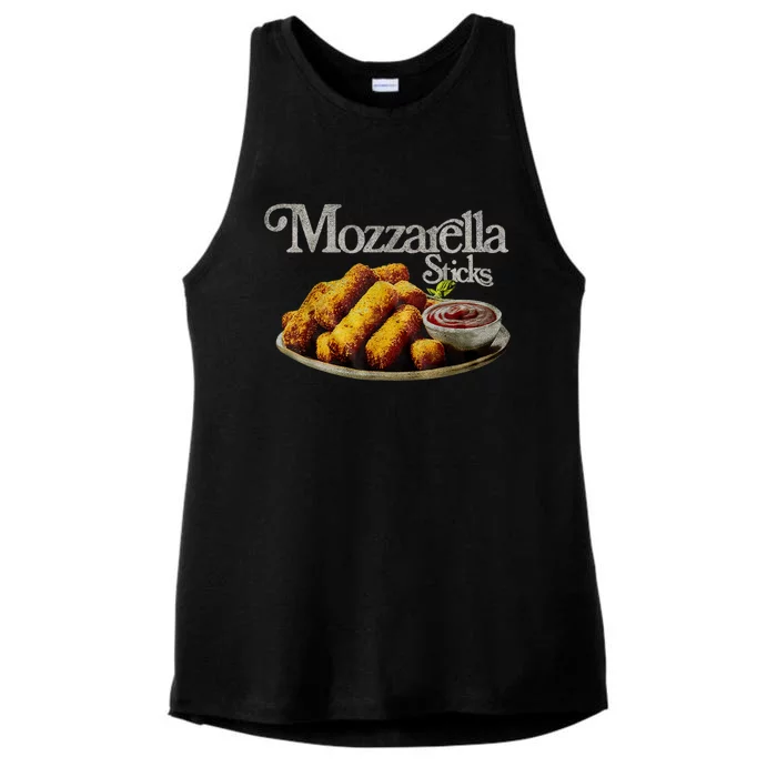 Mozzarella Sticks 90s Mozzarella Stick Lover Bread Ladies Tri-Blend Wicking Tank