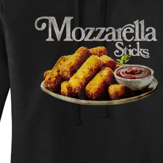 Mozzarella Sticks 90s Mozzarella Stick Lover Bread Women's Pullover Hoodie