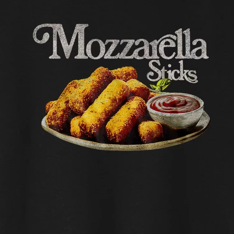 Mozzarella Sticks 90s Mozzarella Stick Lover Bread Women's Crop Top Tee