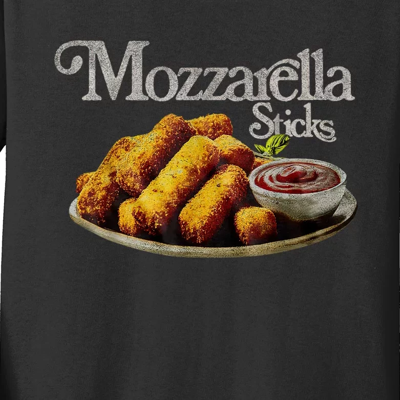 Mozzarella Sticks 90s Mozzarella Stick Lover Bread Kids Long Sleeve Shirt