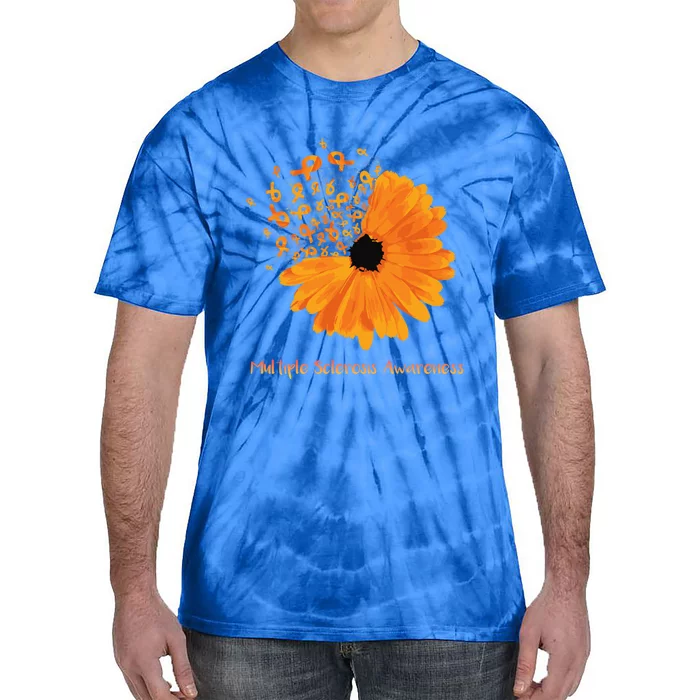 Multiple Sclerosis Awareness Ribbon Flower Ms Hope Fighter Gift Tie-Dye T-Shirt