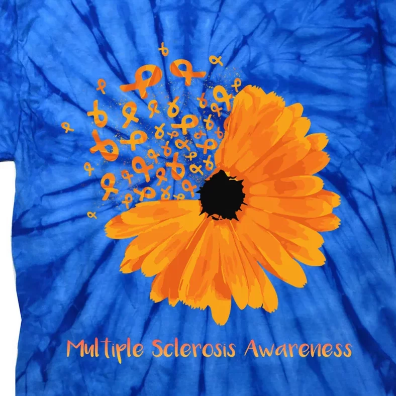 Multiple Sclerosis Awareness Ribbon Flower Ms Hope Fighter Gift Tie-Dye T-Shirt