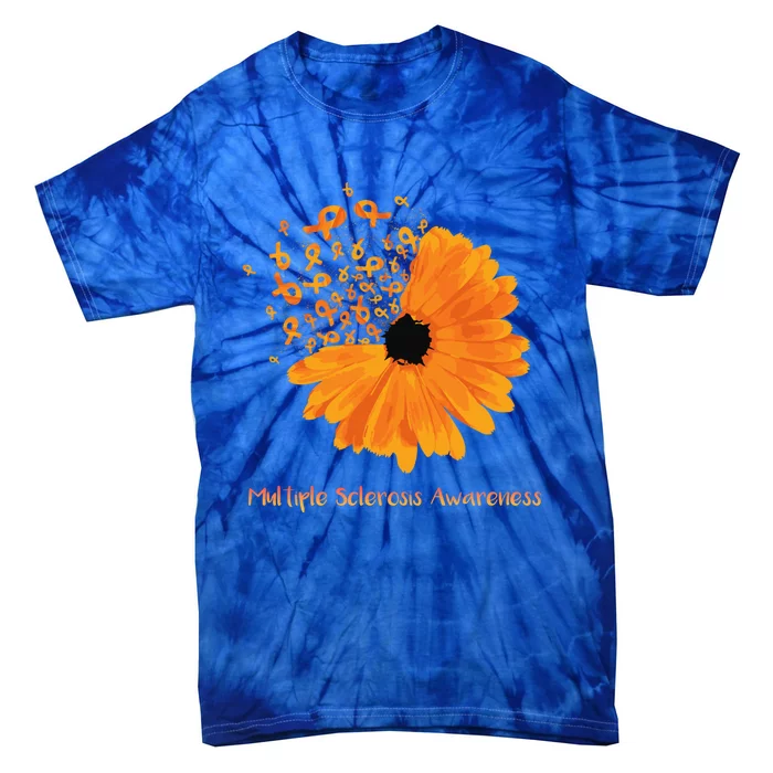 Multiple Sclerosis Awareness Ribbon Flower Ms Hope Fighter Gift Tie-Dye T-Shirt