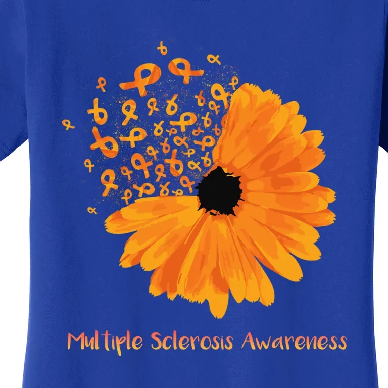 Multiple Sclerosis Awareness Ribbon Flower Ms Hope Fighter Gift Women's T-Shirt