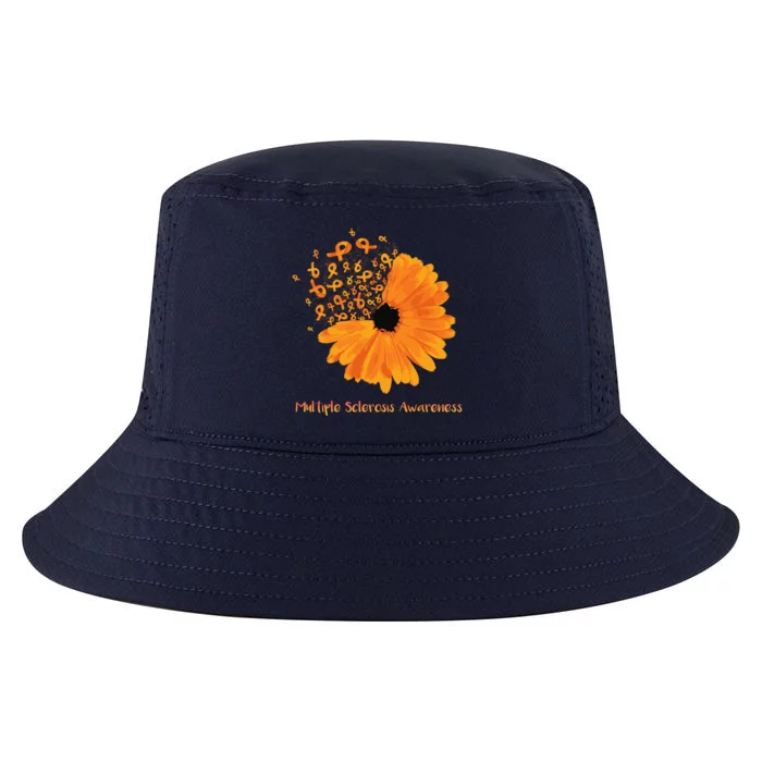 Multiple Sclerosis Awareness Ribbon Flower Ms Hope Fighter Gift Cool Comfort Performance Bucket Hat