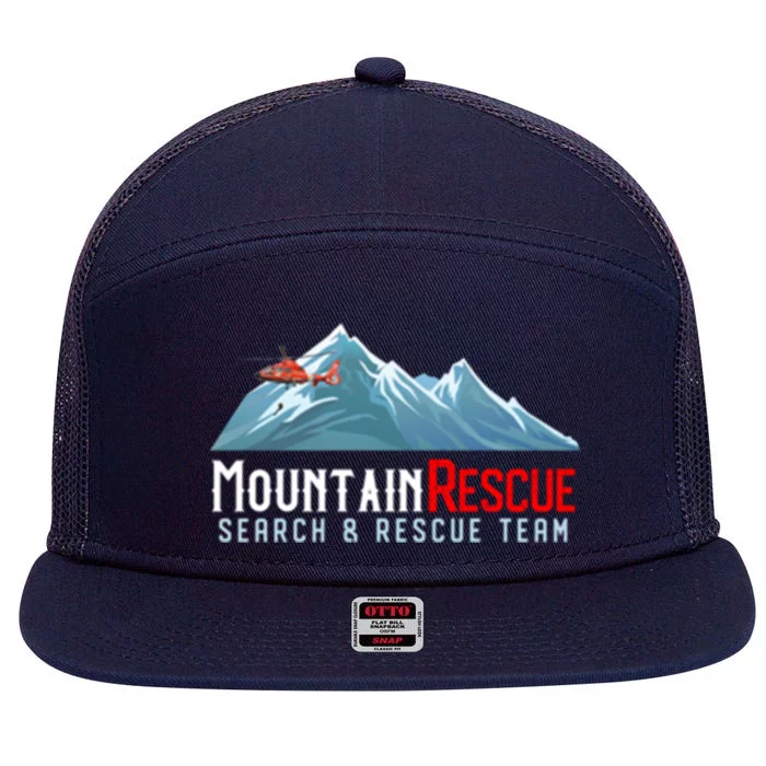 Mountain Search And Technical Rescue Team Sar Trt Uniform Gift 7 Panel Mesh Trucker Snapback Hat