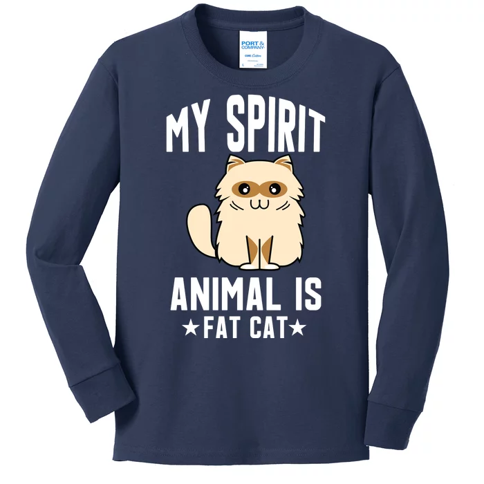 My Spirit Animal Is Fat Cat Kids Long Sleeve Shirt