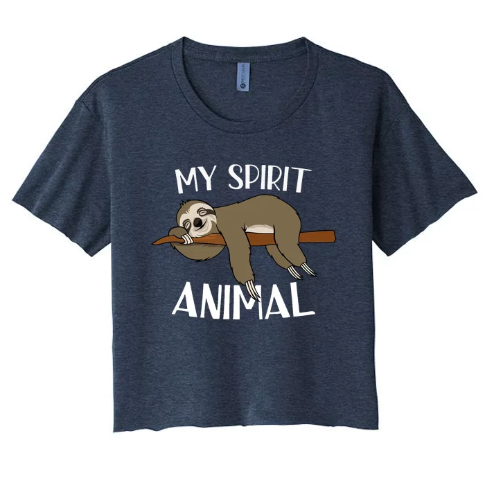 My Spirit Animal Is A Sloth Women's Crop Top Tee