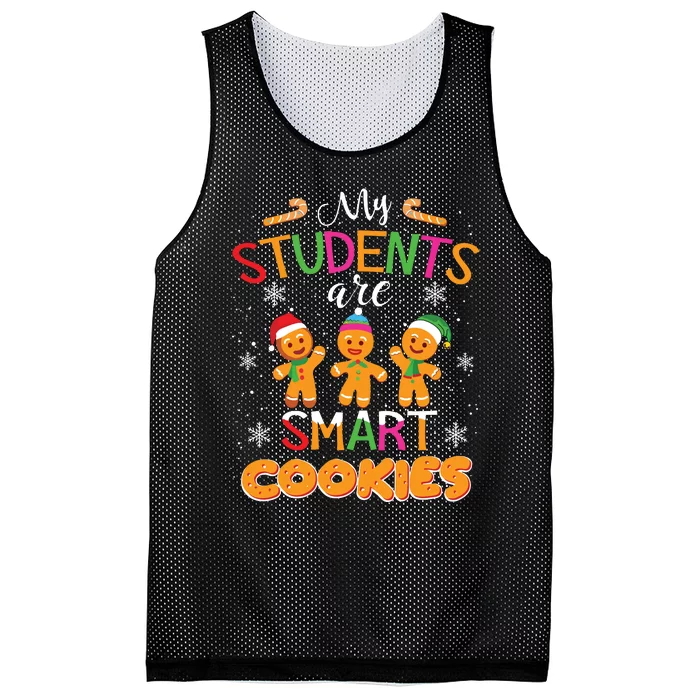 My Students Are Smart Cookies Christmas Teacher Gift Mesh Reversible Basketball Jersey Tank