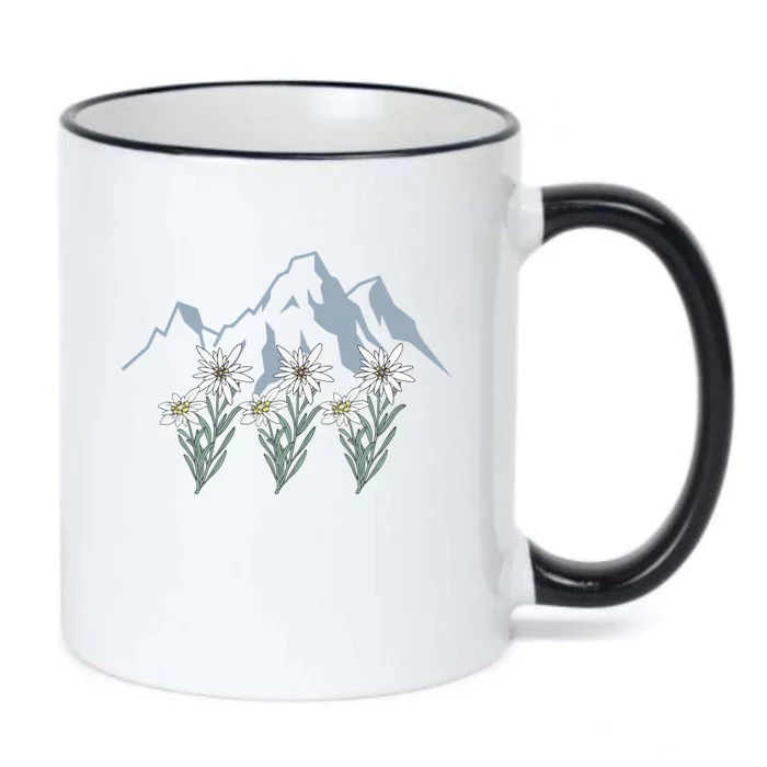 Mountains Switzerland Alps Edelweiss Basket Alpine Flower Gift Black Color Changing Mug