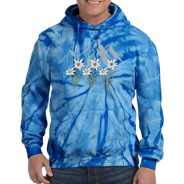 Mountains Switzerland Alps Edelweiss Basket Alpine Flower Gift Tie Dye Hoodie