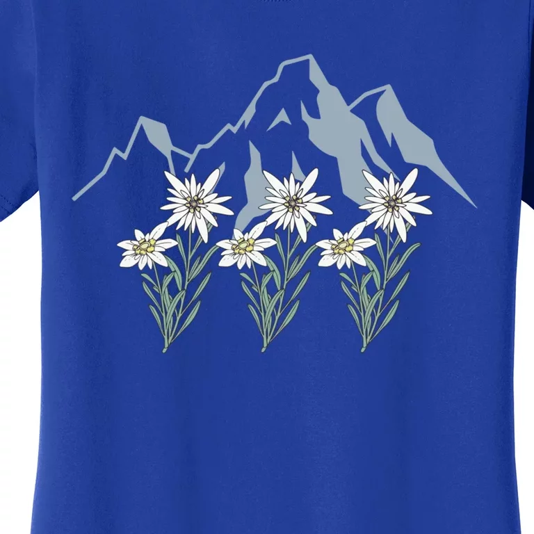 Mountains Switzerland Alps Edelweiss Basket Alpine Flower Gift Women's T-Shirt