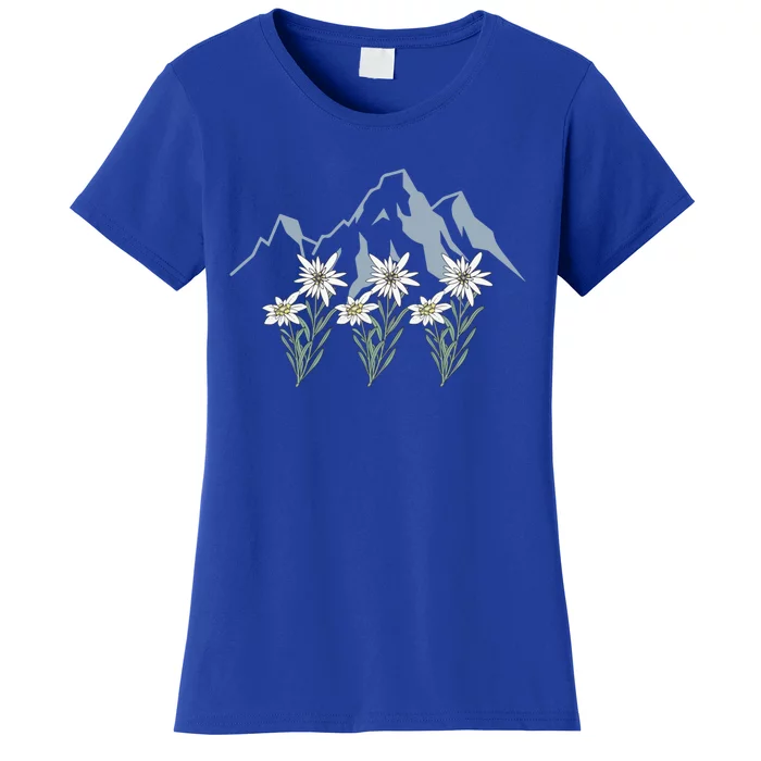 Mountains Switzerland Alps Edelweiss Basket Alpine Flower Gift Women's T-Shirt