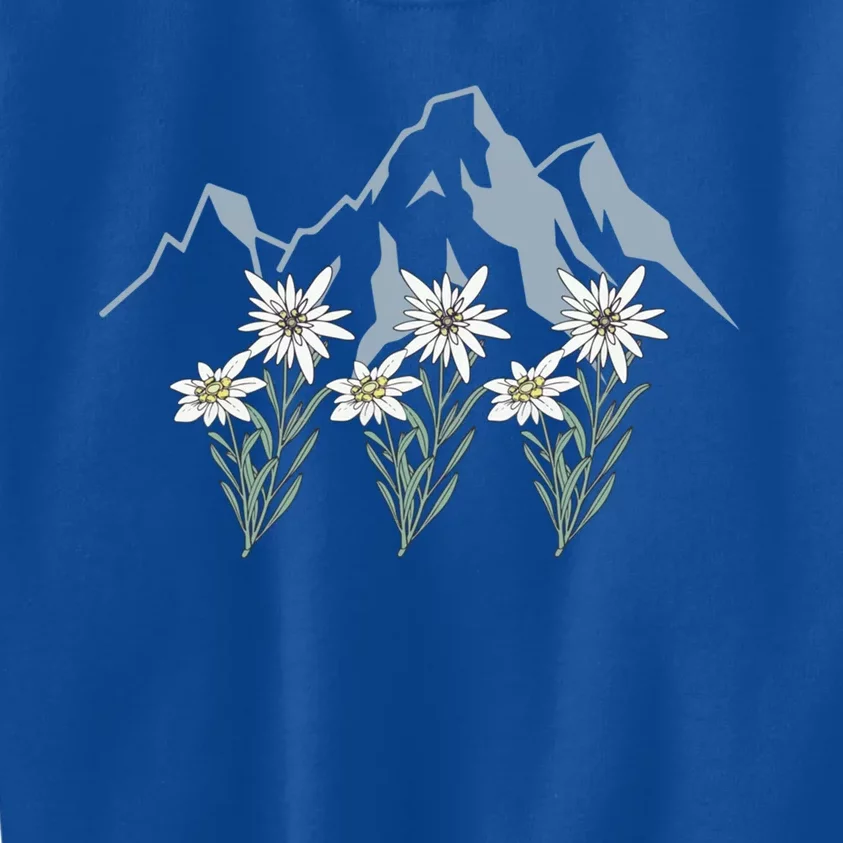 Mountains Switzerland Alps Edelweiss Basket Alpine Flower Gift Kids Sweatshirt