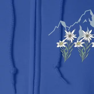 Mountains Switzerland Alps Edelweiss Basket Alpine Flower Gift Full Zip Hoodie