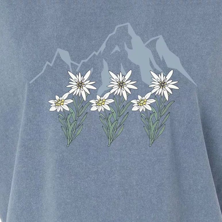 Mountains Switzerland Alps Edelweiss Basket Alpine Flower Gift Garment-Dyed Women's Muscle Tee