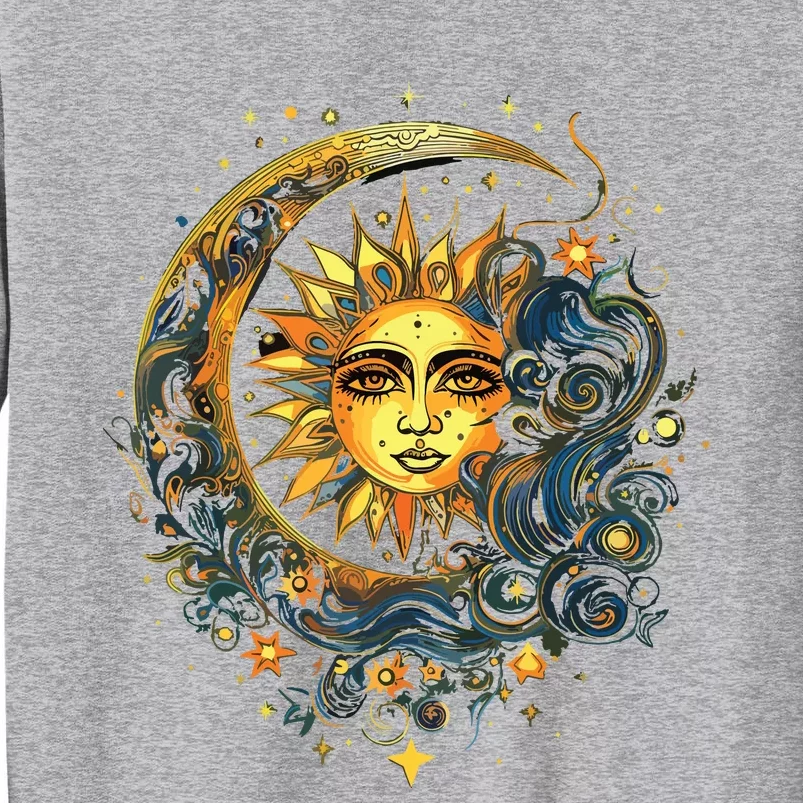 Mystic Sun And Moon Woman Mystical Flowers Aesthetic Tall Sweatshirt