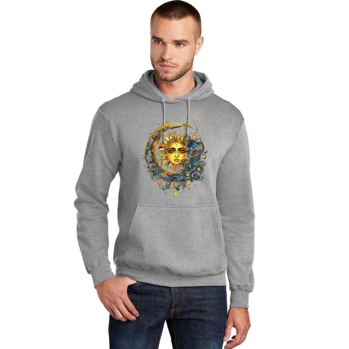 Mystic Sun And Moon Woman Mystical Flowers Aesthetic Tall Hoodie