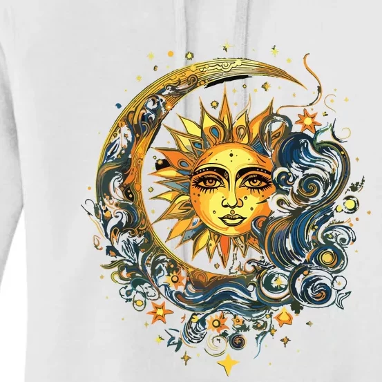 Mystic Sun And Moon Woman Mystical Flowers Aesthetic Women's Pullover Hoodie