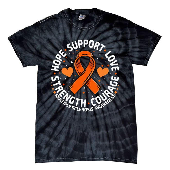 Multiple Sclerosis Awareness Family Support Ms Awareness Tie-Dye T-Shirt