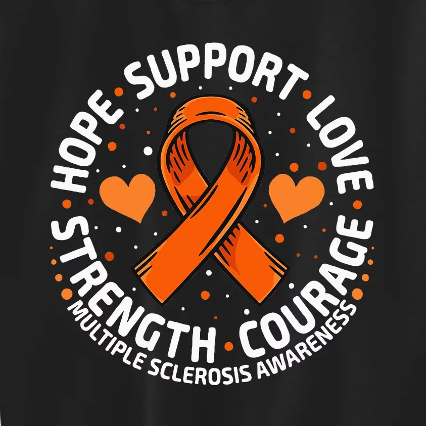 Multiple Sclerosis Awareness Family Support Ms Awareness Kids Sweatshirt