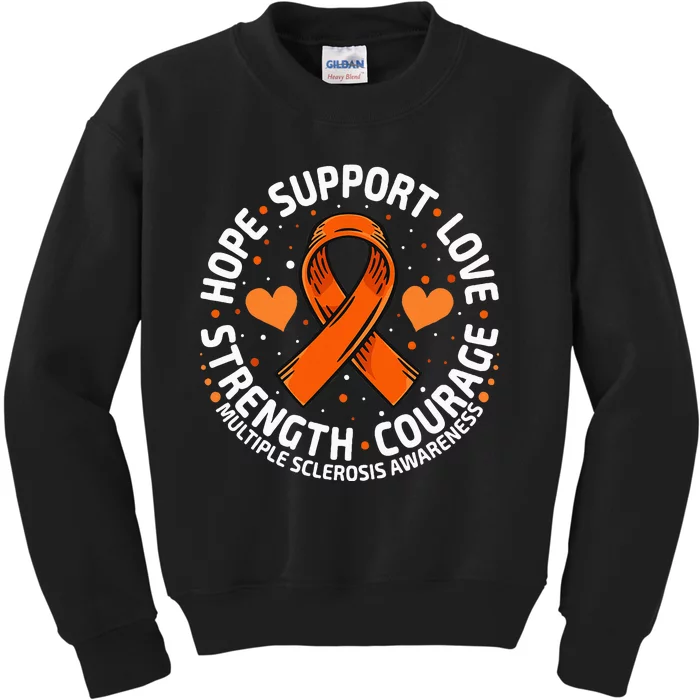 Multiple Sclerosis Awareness Family Support Ms Awareness Kids Sweatshirt