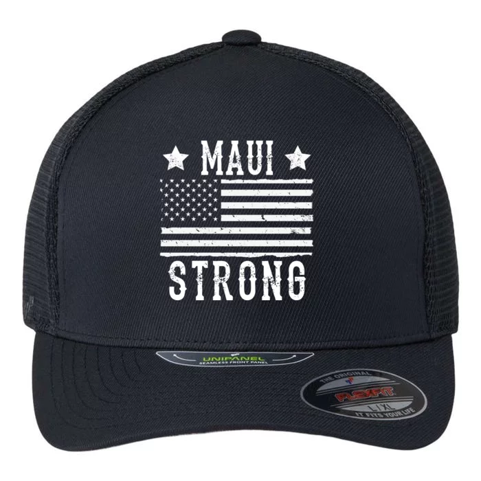 Maui Strong American Flag Flexfit Unipanel Trucker Cap