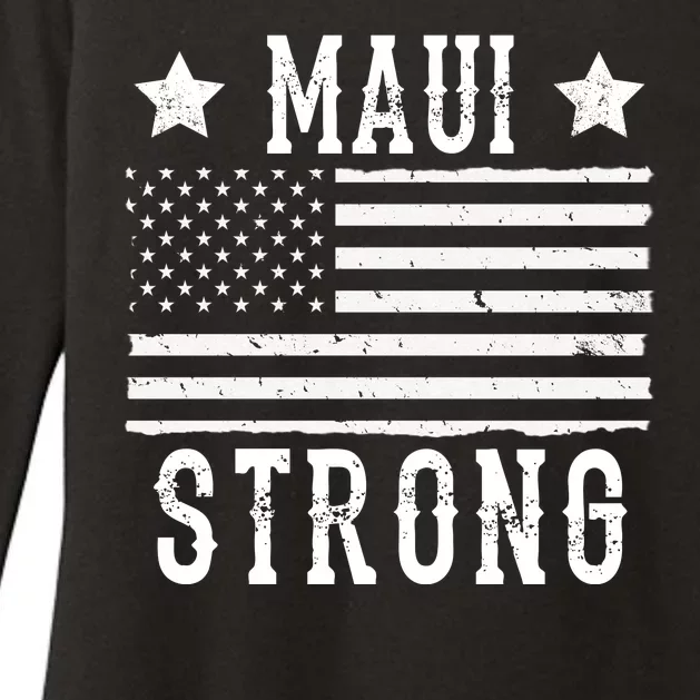 Maui Strong American Flag Womens CVC Long Sleeve Shirt