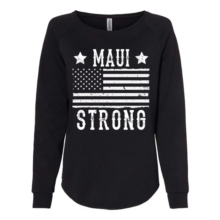 Maui Strong American Flag Womens California Wash Sweatshirt