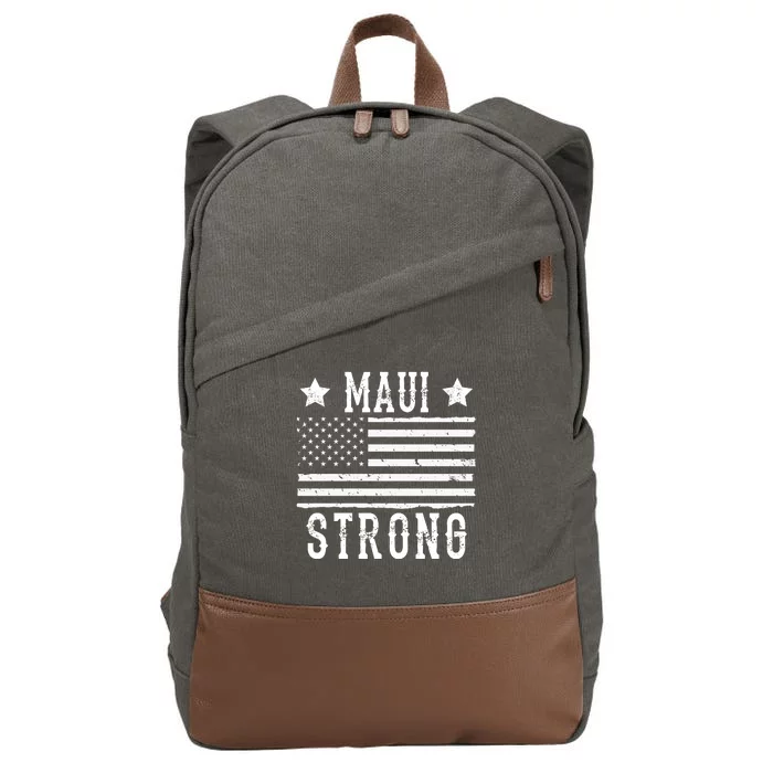 Maui Strong American Flag Cotton Canvas Backpack