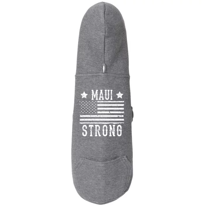 Maui Strong American Flag Doggie 3-End Fleece Hoodie